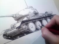 T34 - perokresba tanku