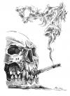 kouření, lebka, lebka s cigaretou, kuřák, smrt, smrťák